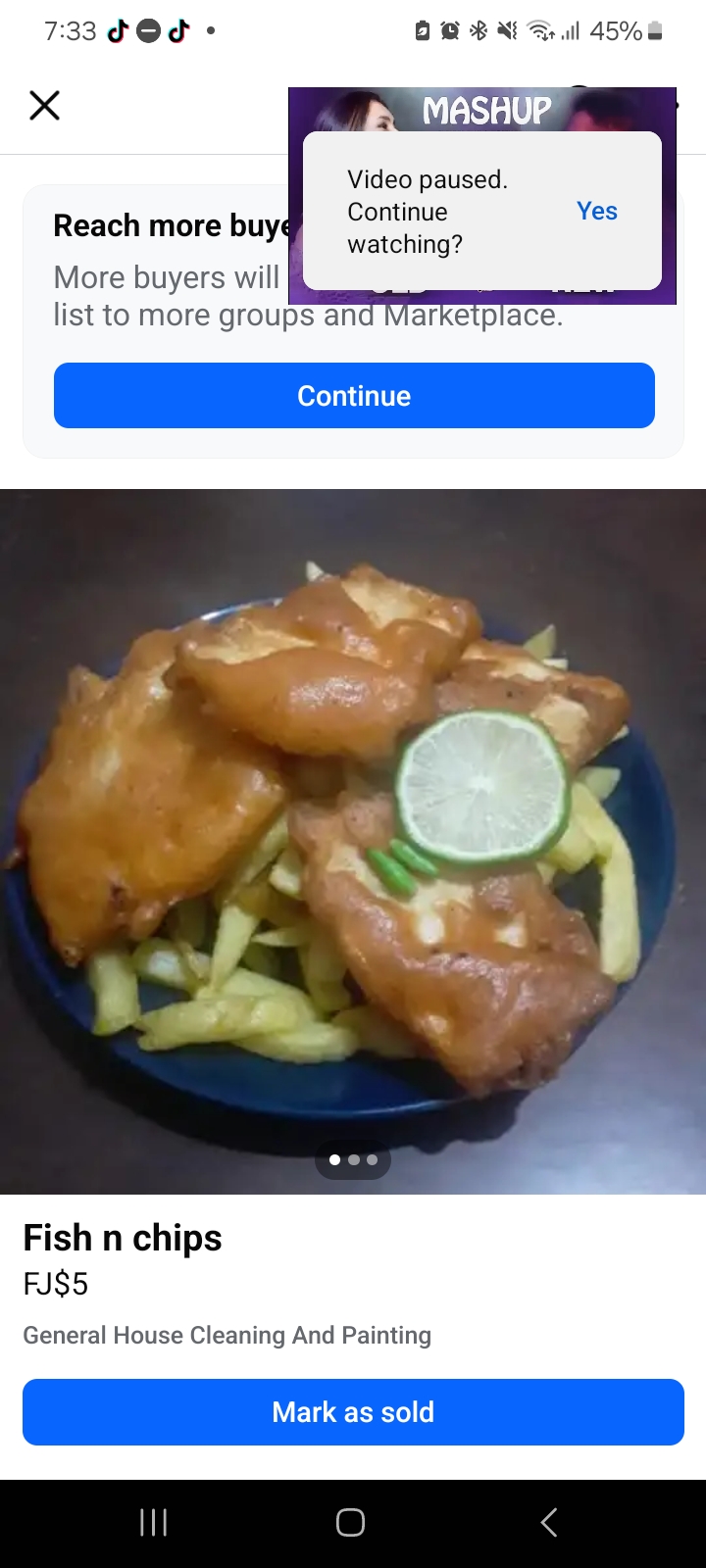 4 pic fish n chips  $5